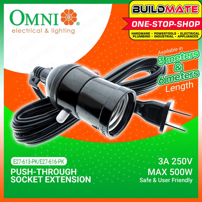 Push Trough Socket OMNI Push Through Socket Extension E27-613 3m | E27-616 6m •BUILDMATE ...