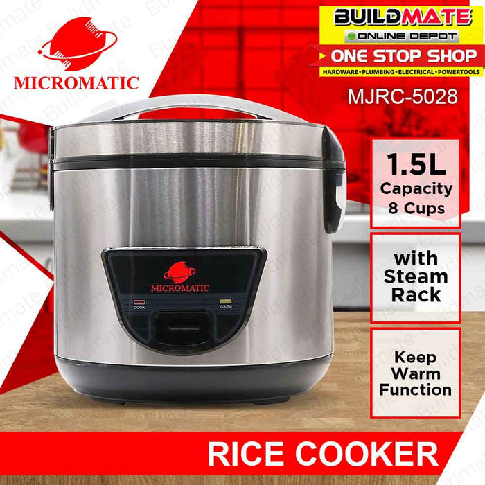 MICROMATIC Jar Rice Cooker with Steamer 1.5L 8 CUPS MJRC-5028 •BUILDMATE•