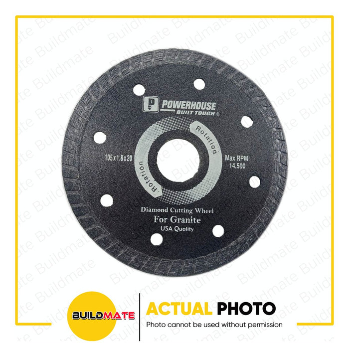 POWERHOUSE Diamond Cutting Wheel For Granite 4" Inches Super Thin Diamond Tile Blade, Porcelain Tile Cutting Wheel, Diamond Cut Off Wheels Wet or Dry Cutting for Smooth Cutting GT105 BUILDMATE PTAA