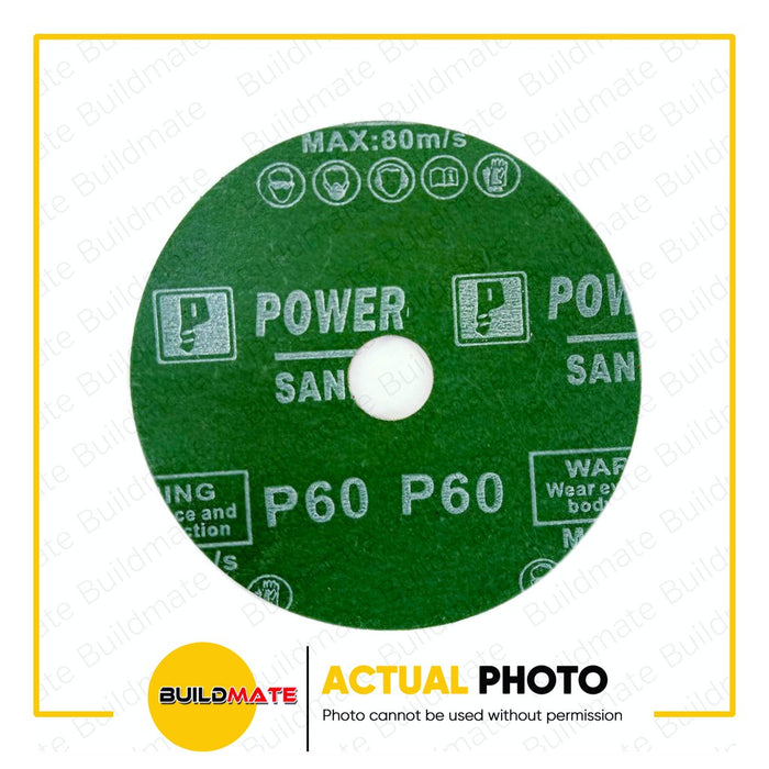 POWERHOUSE Sanding Disc Paper 4" Grit # 24 | 36 | 50 | 60 | 80 | 100 | 120 •BUILDMATE• PTAA