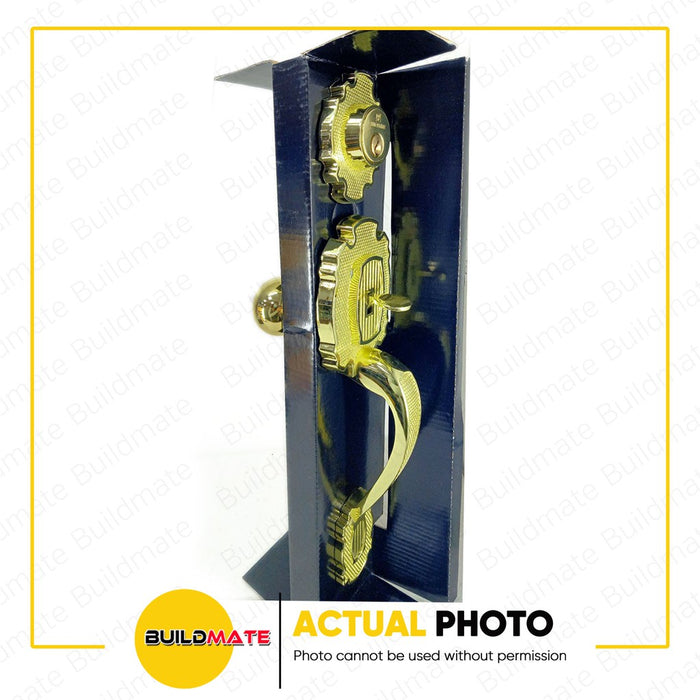 BUILDMATE Powerhouse PRO SERIES Entrance Handle Set PH8001PBET Brass Finish US3 - PHDH