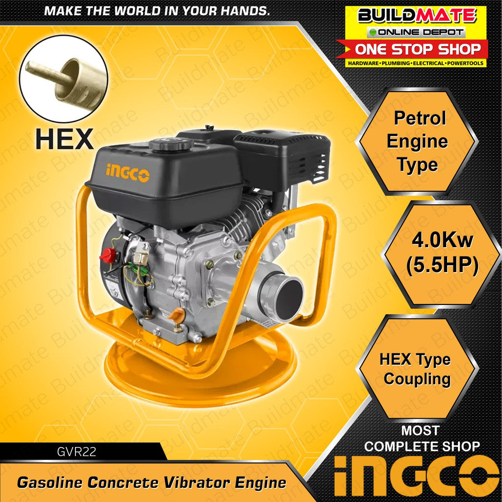 INGCO Gasoline Concrete Vibrator Hex Type 5.5HP GVR22 +FREE TAPEMEASUR ...