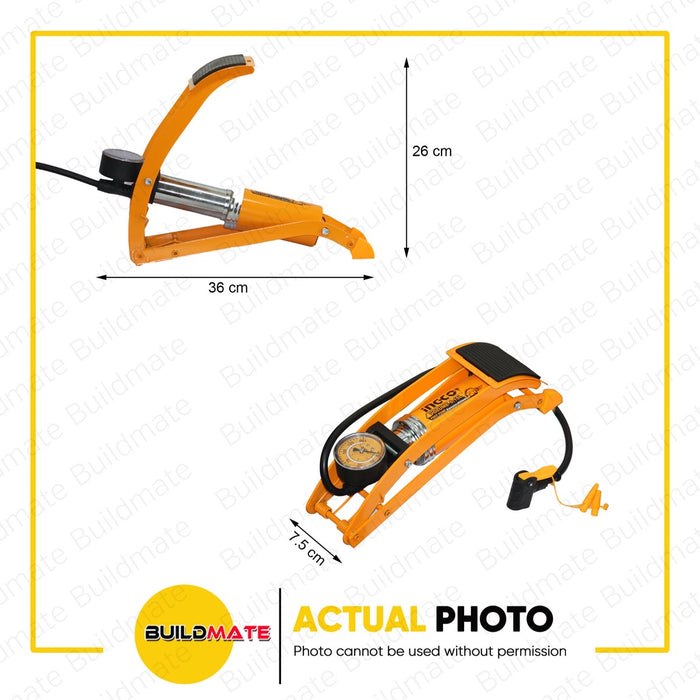 INGCO Tire Air Foot Pump Inflator Bike Wheel 55 x 120mm MPP5511 •BUILDMATE• HT2