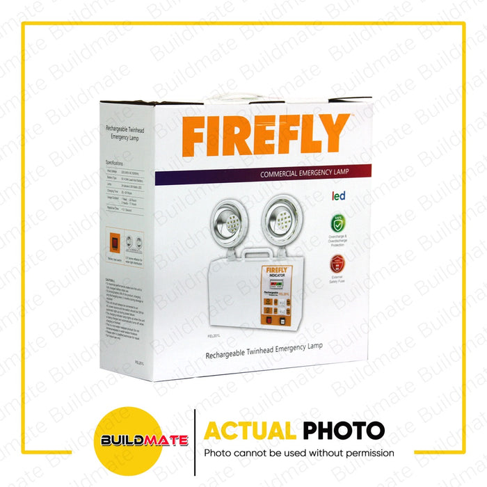 FIREFLY Rechargeable LED Twin Head Lamp Emergency Light FEL201L •BUILDMATE• 