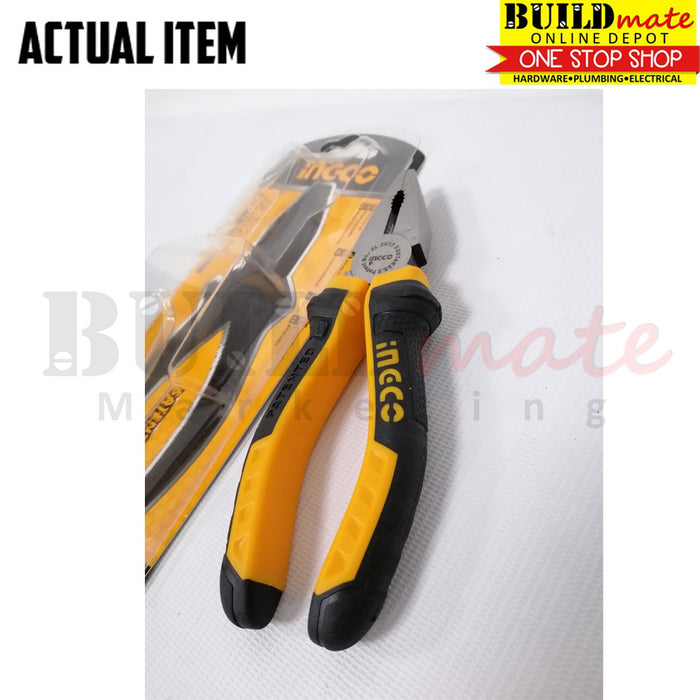BUILDMATE Ingco Standard / High Leverage Combination Pliers 6" (160mm) Cr-V Steel Heavy Duty Cutting and Gripping Plier - IHT