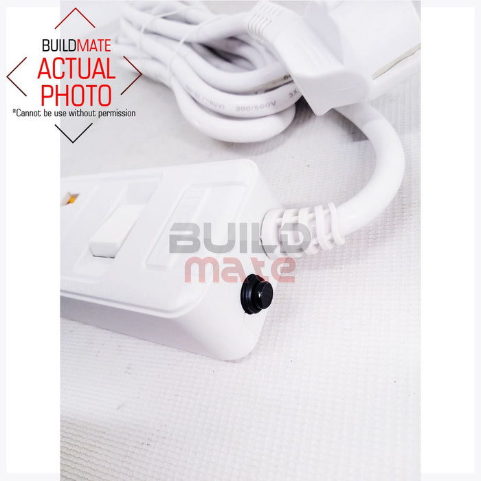 INGCO 4 Ways 3M Extension Cord Universal Socket Switch Overload Protection Power Strip HES23042V IHT