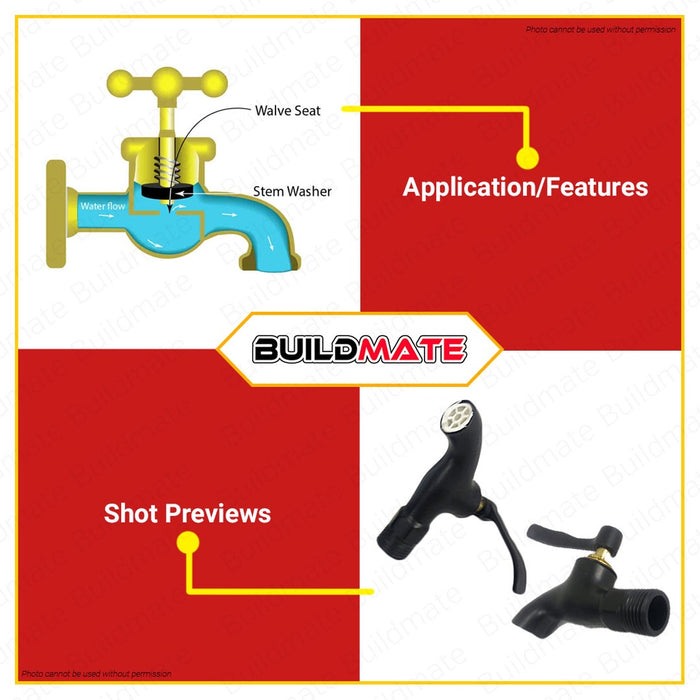 WSDA Plain Bibb Brass Faucet Matte Black Finish OZ-301 BK •BUILDMATE•