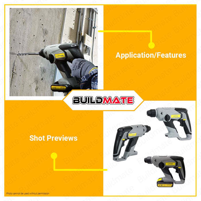 LOTUS Cordless Rotary Hammer LTRH18VLI COMBO SET •BUILDMATE• LCPT