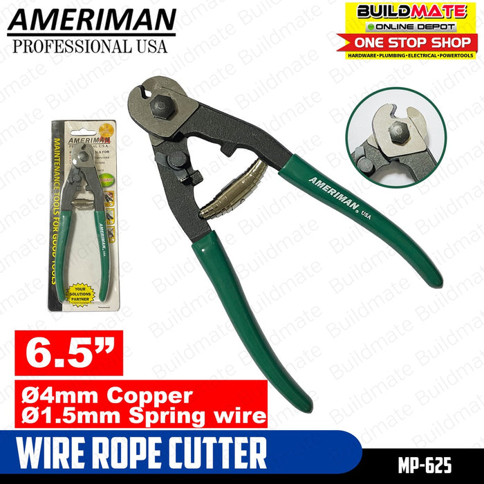 AMERIMAN Wire Rope Cutter Pliers Scissors 6.5" MP-625 •BUILDMATE•