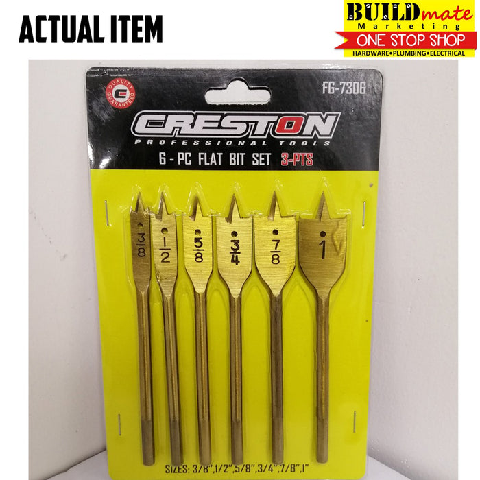 CRESTON Flat Bit 6pcs/SET FG-7306 •BUILDMATE•