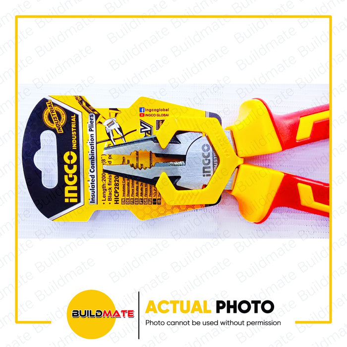 INGCO Insulated Combination Pliers 8" HICP28208  •BUILDMATE• IHT