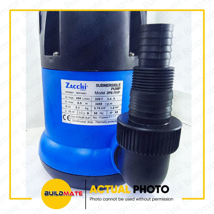 ZACCHI Micro Submersible Pump Clean Water 1 HP ZPE-751F •BUILDMATE•