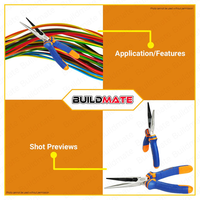 WADFOW Long Nose Pliers 6" Inch | 8" Inch [SOLD PER PIECE] Polish & Anti-Rust Oil •BUILDMATE• WHT