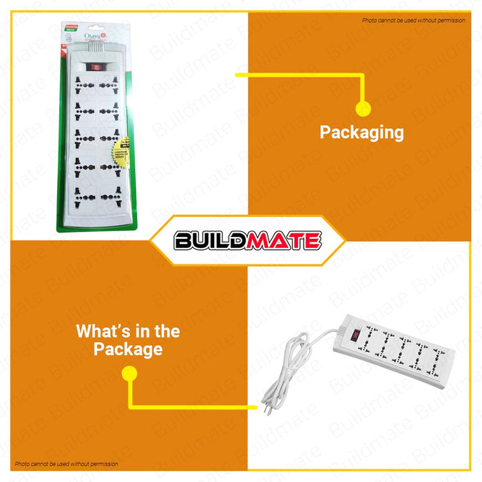 OMNI Universal Extension Cord Set with Switch Surge Protector 10 Gang — Buildmate