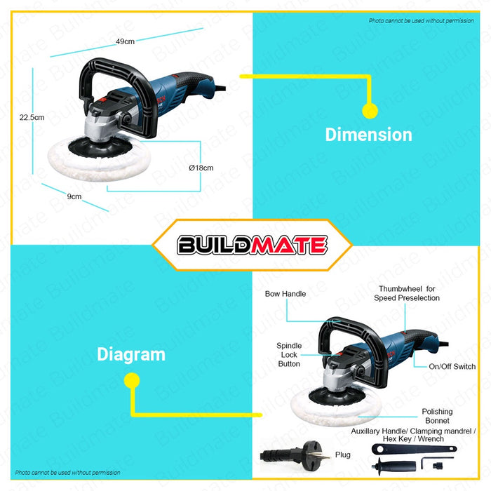 Bosch 1250W 180mm M14 Universal Angle Polisher Buffing GPO 12 CE 06013890K0 •BUILDMATE• BPT