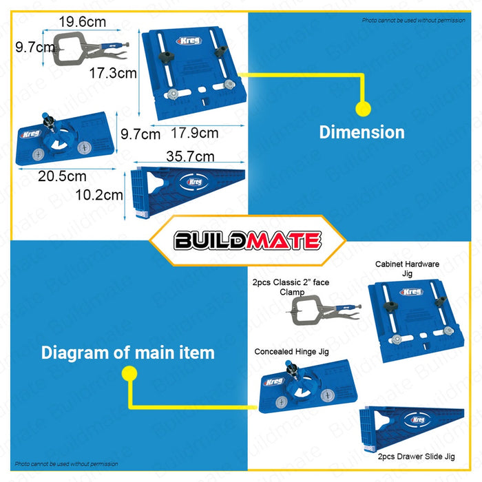 KREG Hardware Jig Pack in w/ Micro Clamp KHI-PROMO-20 •BUILDMATE•