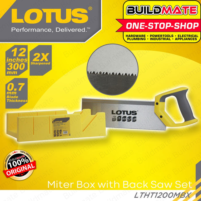 LOTUS Miter Box With 12" Backsaw Saw Set LTHT1200MBX •BUILDMATE•