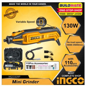 INGCO Variable Mini Drill Rotary Die Grinder MG1309P with Accessories | HOYOMA MD150 •BUILDMATE• IPT