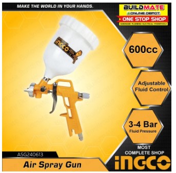 INGCO Paint Air Spray Gun ASG240613  •BUILDMATE• IHT