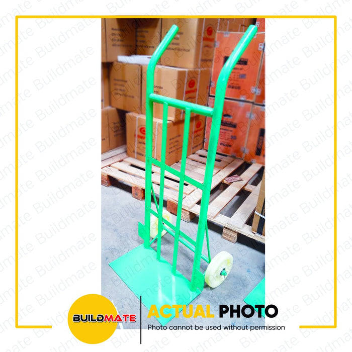 KARTILYA Green Hand Push Cart Trolley 8" Black Rubber Wheels | White Nylon Wheels •BUILDMATE•