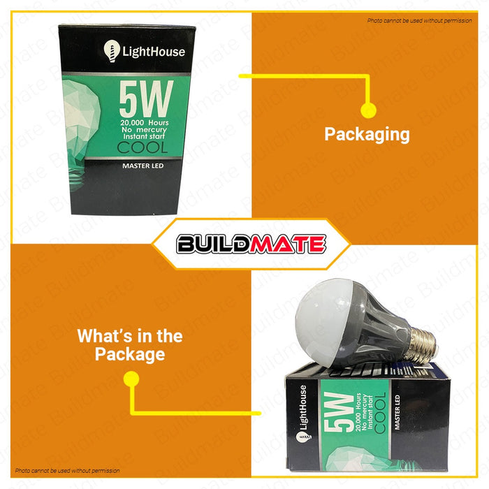 LIGHTHOUSE by POWERHOUSE LED Light Bulb E27 DAYLIGHT (ECONOMY) 5W •BUILDMATE• PHLH
