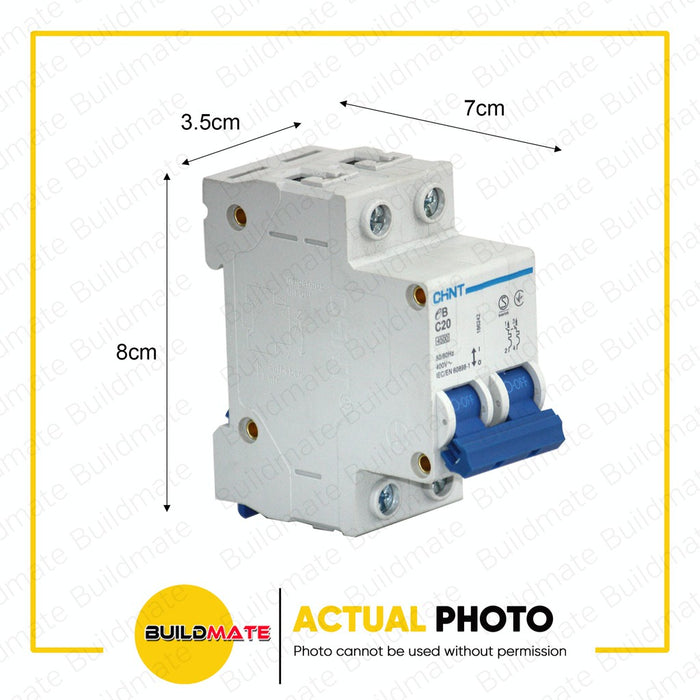 CHINT Mini Circuit Breaker for Panel Board 4.5KA MCB EB 2P C20 | C32 | C40 | C63 SOLD PER PIECE •BUILDMATE•