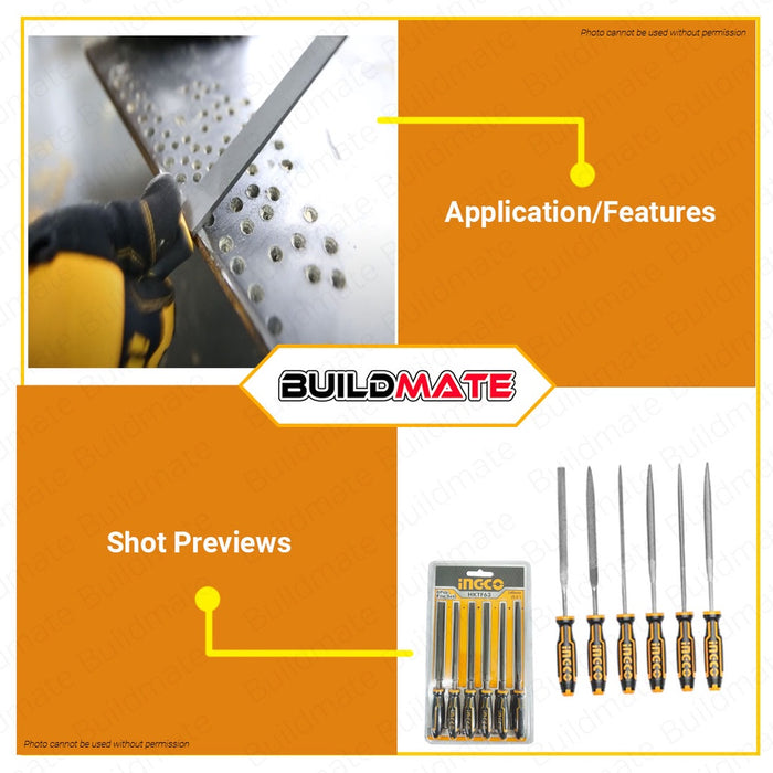 INGCO File Set Kikil 6 PCS/SET FOR WOODWORKING HKTF63 •BUILDMATE• HT2