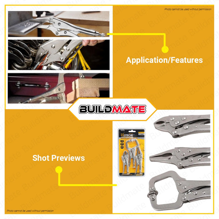 Hoteche Mini Locking Plier 3pcs 5" inches Cr-V HTC-112001 •BUILDMATE•