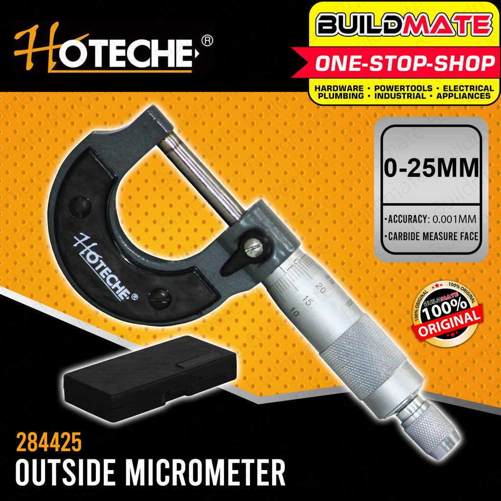 Hoteche Outside Micrometer Satin Finish Scale 0-25m HTC-284425 •BUILDM ...