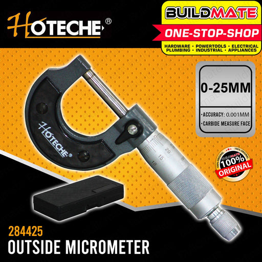 Hoteche Outside Micrometer Satin Finish Scale 0-25m HTC-284425 •BUILDMATE•
