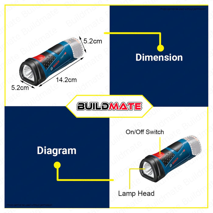 bosch rechargeable flashlight BOSCH Professional Flashlight Bare Tool GLI 12V-80 BLC 0601437V00 100% — Buildmate