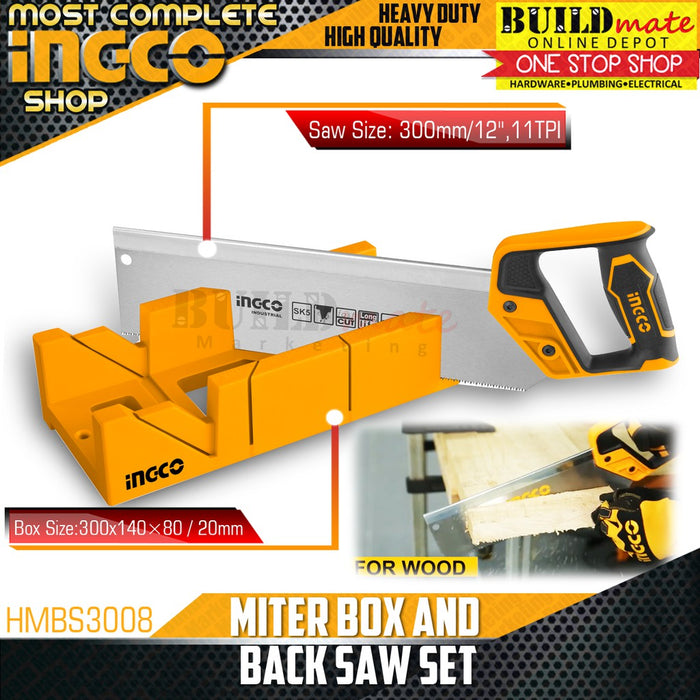 INGCO Miter Box and Back Saw SET HMBS3008 •BUILDMATE• IHT