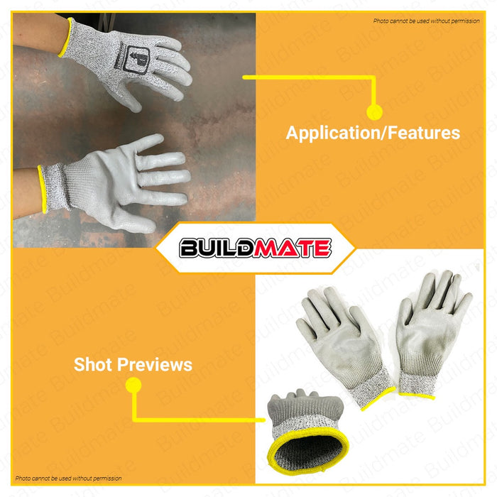 POWERHOUSE USA Cut Resistant Hand Safety Gloves Hand Protection PH-CTRGLV10 •BUILDMATE• PHHT