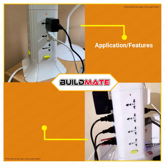 Omni Tower Extension Cord Power Strip WTE512 / WTE516 •BUILDMATE•