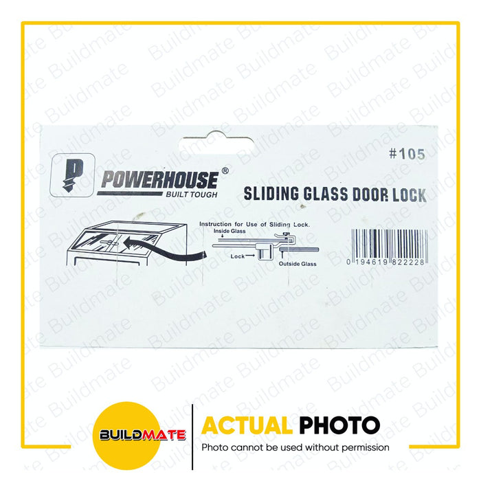 POWERHOUSE Sliding Glass Door Lock no. 105 A261 •BUILDMATE• PHDH