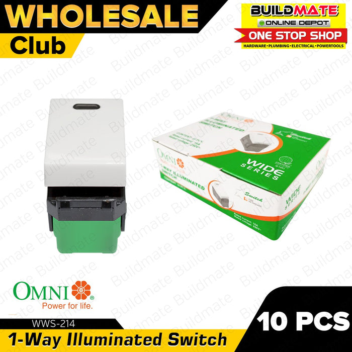 [WHOLESALE] (10PCS) OMNI 1-Way Illuminated Switch 16A WWS-214 •BUILDMATE•
