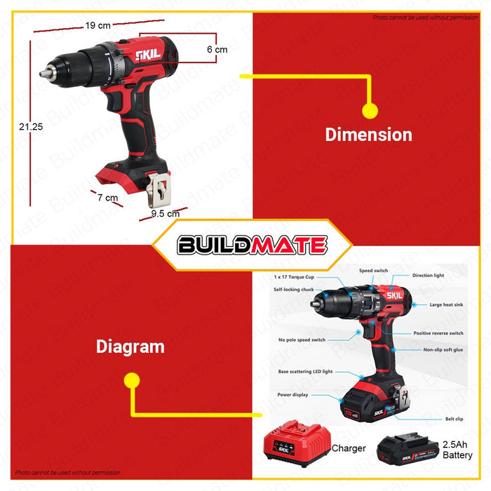 SKIL Cordless Drill/Driver 20V with 1pc Battery DD1E3010AA  •BUILDMATE•