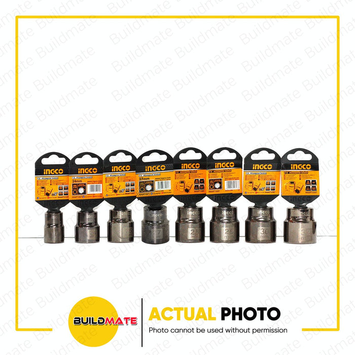 INGCO 1/2 Hexagonal Socket CR-V 24mm, 25mm, 27mm, 28mm, 29mm, 30mm, 32mm SOLD PER PIECE IHT