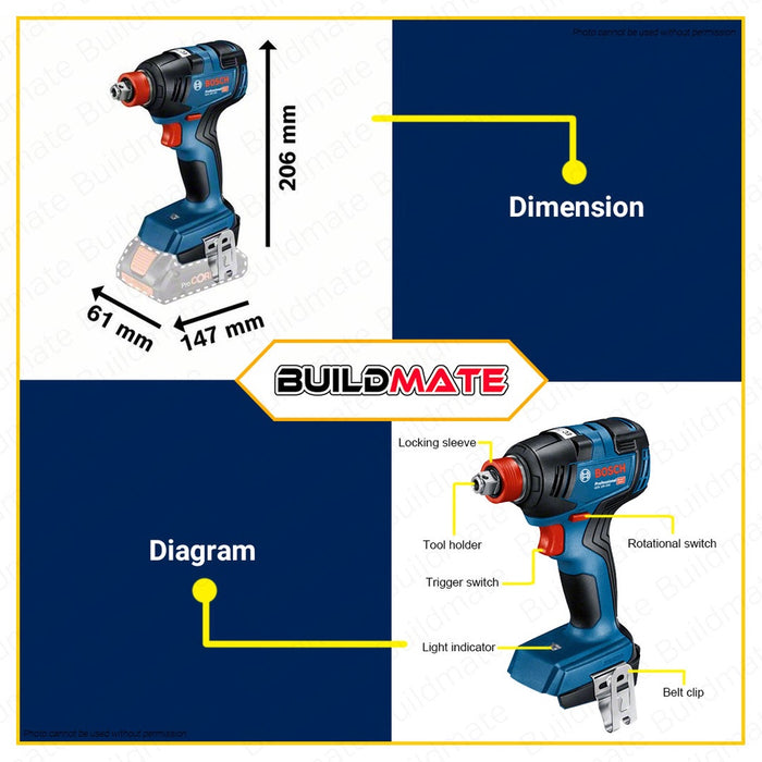 Bosch Professional Impact Drill Driver Solo In Case GDX 18V-200 06019J22L0 AUTHENTIC •BUILDMATE• BPT