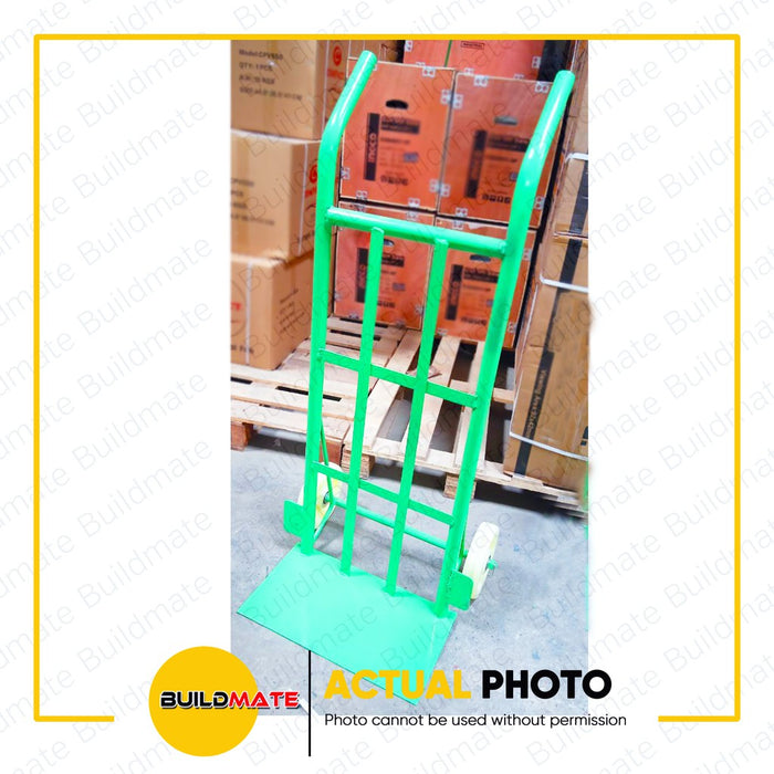 KARTILYA Green Hand Push Cart Trolley 8" Black Rubber Wheels | White Nylon Wheels •BUILDMATE•