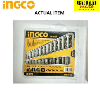 INGCO Original 12 PCS HSS Drill Bit SET AKDB1125 Metal Drilling •BUILDMATE• IHT