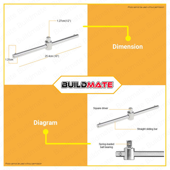 Ingco Drive Sliding T-Bar 10" 1/2" HSTB12101 100% ORIGINAL / AUTHENTIC •BUILDMATE• HT2