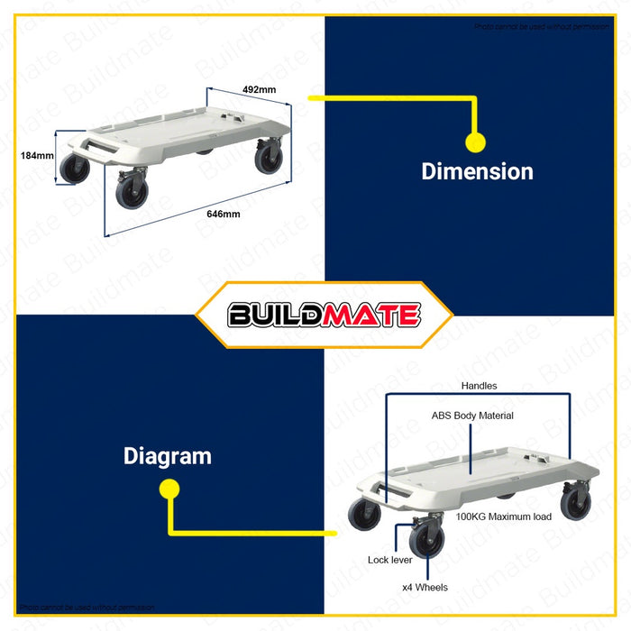 BOSCH Trolley L-Boxx Roller 4 Swivel Wheels Box Storage System Max.100KG 1600A001S9 BLC |•BUILDMATE•