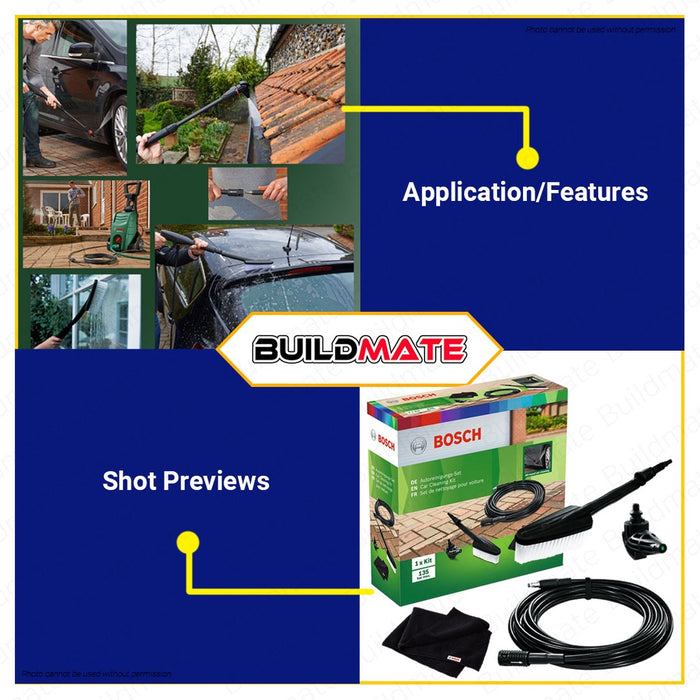 BOSCH Professional Car Wash Cleaning Set Nozzle Brush Hose Microfiber Cloth for Aquatak Pressure Washer Accessories F016800572 •BUILDMATE• AQT