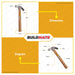 Hoteche Claw Hammer Wooden Handle Polished Carbon Steel 16oz HTC-210703 •BUILDMATE•