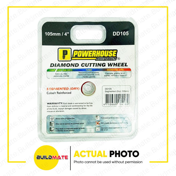 POWERHOUSE Diamond Cutting Wheel Disc Dry Type 4" DD105 •BUILDMATE•PTAA
