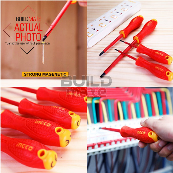 INGCO 6PCS/SET Insulated Screwdriver HKISD0608  •BUILDMATE• IHT