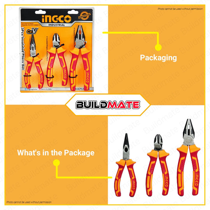 INGCO Insulated Pliers Plier Set 3 PCS/SET HIKPS28318 •BUILDMATE• HT2