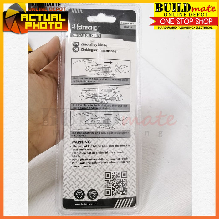 Hoteche Zinc Alloy Utility Knife 18mm 310418 •BUILDMATE•