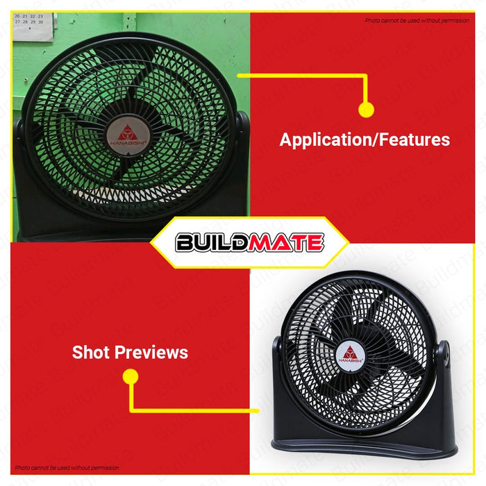 HANABISHI Desk Fan Cool Fan 10" 10BLK HCF10BLK •BUILDMATE•